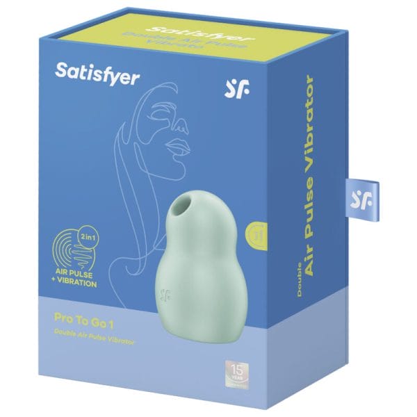 SATISFYER - PRO TO GO 1 DOUBLE AIR PULSE STIMULATOR & VIBRATOR GREEN 4